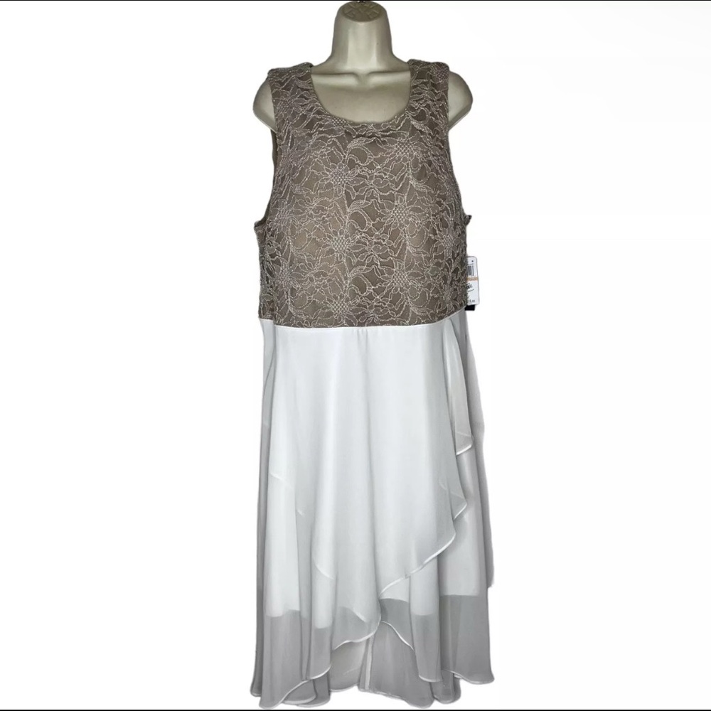 BNWT City Studio Womens Lace Top Glitter Evening Dress Gown Plus Sz 24W
